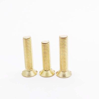 China M8 Brass Wood Screws Flat Head Slotted , Outdoor Light Fixture Screws for sale