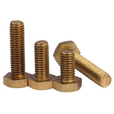 China M10 Stainless Steel Brass Hex Head Bolts 6-100mm Length Grade 4.8 For Machine for sale