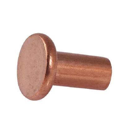 China ROHS Copper Flat Head Solid Rivets Size M8 3 To 50mm For Industry Machine for sale