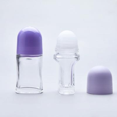 China Recyclable Clear Glass Roller Bottle Diameter 35mm Empty Glass Rollerball Bottles for sale