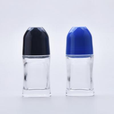 China 2oz Glass Deodorant Roller Bottles Colored 50ml With Roller 50ml for sale
