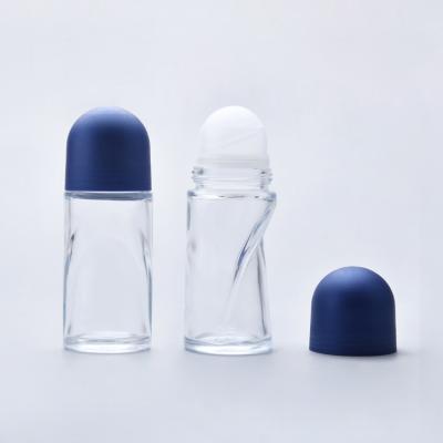 China Customized Color Glass Roller Ball Bottles 35.2mm With Plastic Roller for sale