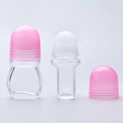 China Clear Transparent Empty Glass Rollerball Bottles With Plastic Roller Ball for sale
