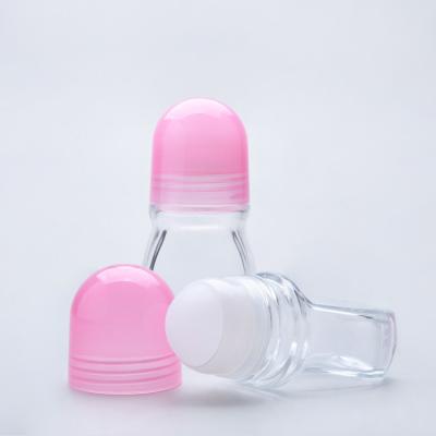 China 1.7oz Glass Roll On Deodorant Bottles Customized Color Perfume Oil Roller Bottles for sale