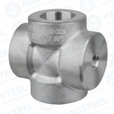 China ASTM A815 Stainless Steel Industrial Pipe Fittings Forged Socket Cross for sale