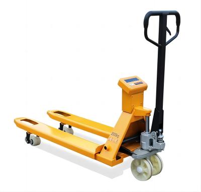 China Waterproof Electronic Hand Wighting Pallet Jack Hydraulic Electric Pallet Truck With Scale Simple ElectricForklift for sale