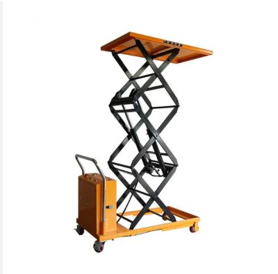 China Heavy Duty 1000kgLifting 1m Electric Static Mobile Automatic Lift Tables Portable Scissor Lift Table Trolley for sale