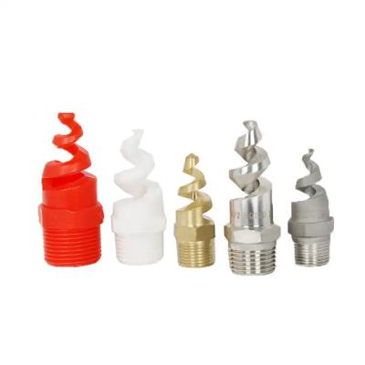 China Cleaning Equipment Parts 1/4 3/4 Metal Dust Control Spiral Nozzle,PTFE 316SS Brass Pigtail Spiral Nozzles for sale