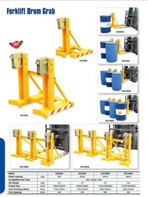 China ODM Logistics Machines Forklift Oil Drum Lifting Clamp Heavy Duty for sale