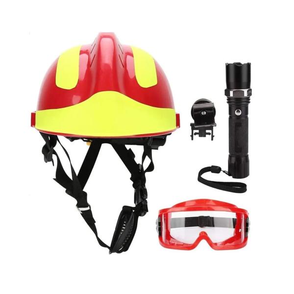 Quality Light Weight Rescue Equipment Fire Helmet With Flashlight for sale