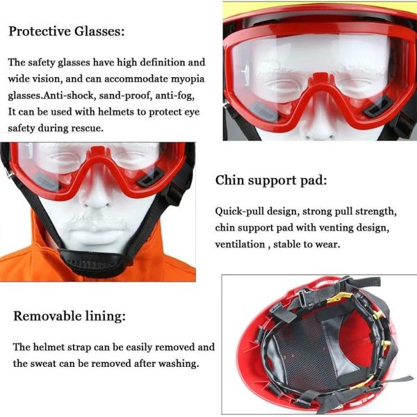 Quality Light Weight Rescue Equipment Fire Helmet With Flashlight for sale