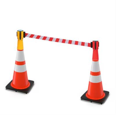China Plastic Retractable Belt Suppliers Traffic Construction Barrier Safety Cone Belt for sale