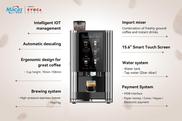 Quality 15.6'' Touch Screen Automatic Table Top Coffee Vending Machine 57Kg for sale