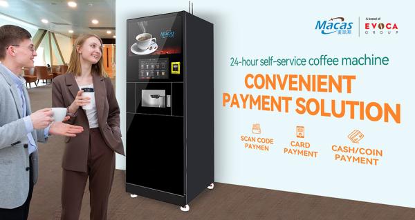 Quality Shopping Mall Self Service Commercial Coffee Machines Coin Bill Credit Card for sale