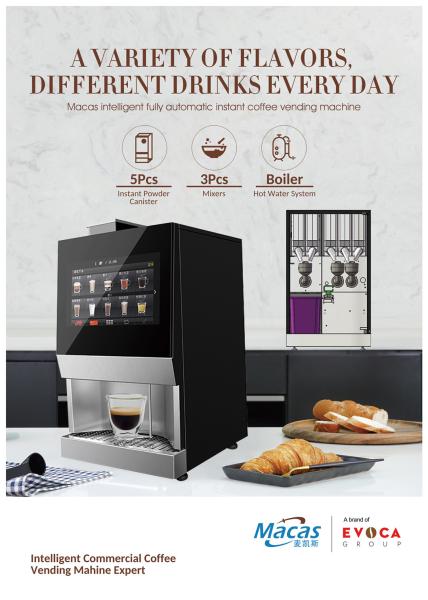 Quality 220VAC Fully Automatic Instant Coffee Vending Machine MDB Protocol for sale