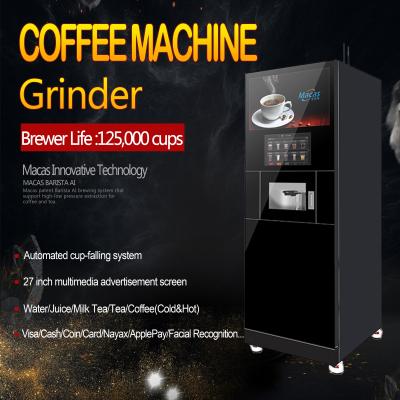 Chine QR Pay Pay Cash Pay Plancher Standing Machine à café automatique Vendeuse de café à vendre
