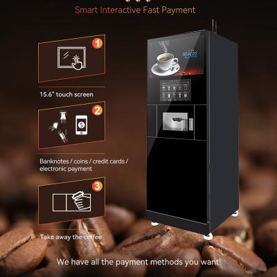 China MACAS Coffee Vendo Machine Cafe Vending Machine With 27inch Advertising Screen for sale