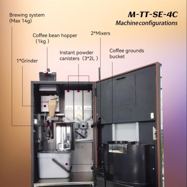 Quality 2000w Auto Freshly Brewed Coffee Vending Machine With Remote Management for sale