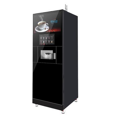 China Freshly Ground Auto Cappuccino Vending Machine Free Standing With Cooler for sale