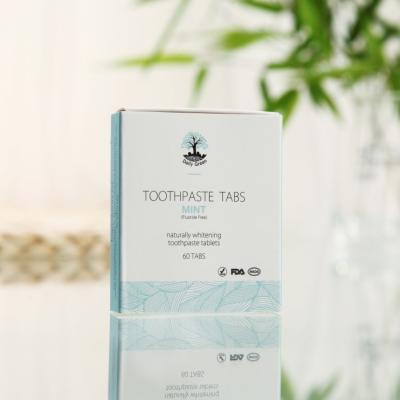 Chine Tablettes libres en plastique de pâte dentifrice d'étiquettes de la menthe poivrée 60 d'OEM pour les dents sensibles à vendre