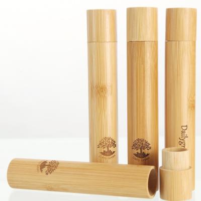 China 30g Bamboo Toothbrush Case Biodegradable Toothbrush Tube Cover for sale