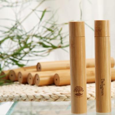 China Caja de bambú reutilizable BPA del estuche de viaje biodegradable del cepillo de dientes LIBREMENTE en venta