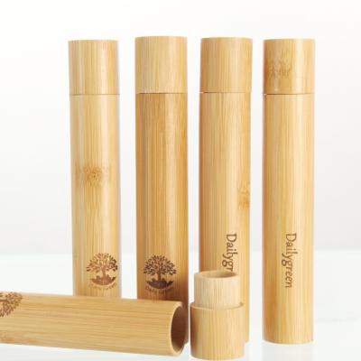 China Compostable Bamboo Toothbrush Case BPA Free Toothbrush Container Travel for sale