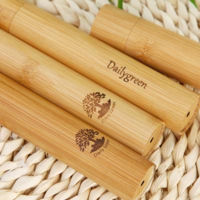 China BPA Free Wooden Bamboo Toothbrush Travel Case REACH 100% Natural for sale
