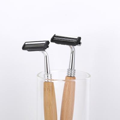 China DG-091BR1 Bamboo Handle Razor Compostable Eco Friendly Shaver for sale
