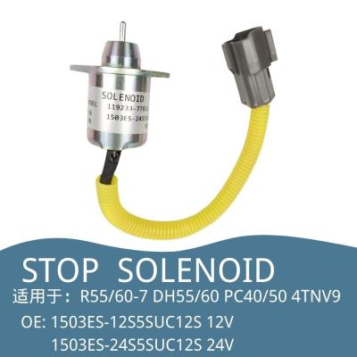 China 119233-77932 diesel engine stop solenoid 1503ES-12S5SUC12S For R55/60-7 DH55/60 PC40/50 4TNV94 for sale