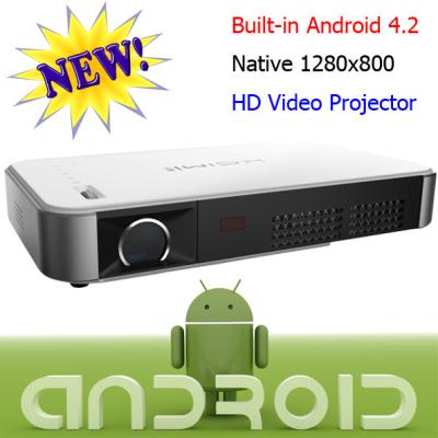 China Real 720P Android Wifi Wireless Projector For Cinema Office Using 2D To 3D Proyector for sale