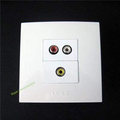 China Professional Wall Socket RCA Audio Video Panel ABS Material White Color For Plugs for sale