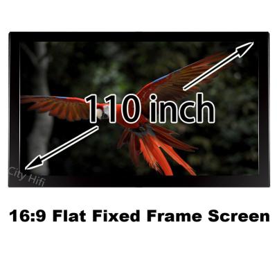 China Best Price 110inch HD Projection Screen 16:9 Straight Fixed Frame Projector Display for sale
