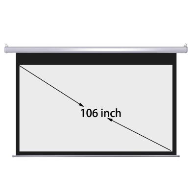 China Excellent Clear Photo Motorized Projection Screen 106inch Diagonal 16:9 Projector Canvas for sale