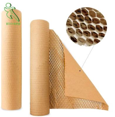 China Compostable 80gms Honeycomb Kraft Paper For Wrapping Glassware for sale