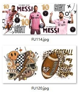 China Digital Printing CMYK UV Transfer Label Football 16oz DTF On Cups for sale