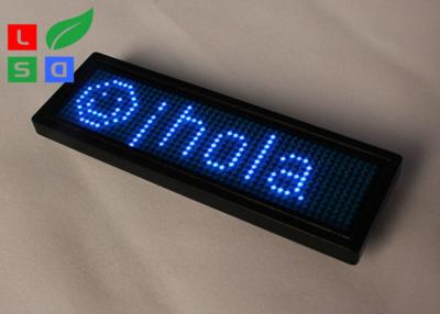 China Rechargable Blue Red Yellow Programmable LED Name Badge Sign In Worldwide Languages for sale