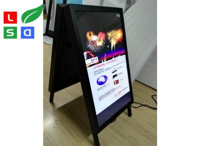 China Double Side 32inch Floor Standing Lcd Advertising Player A Shaped Board 350cd/m2 for sale