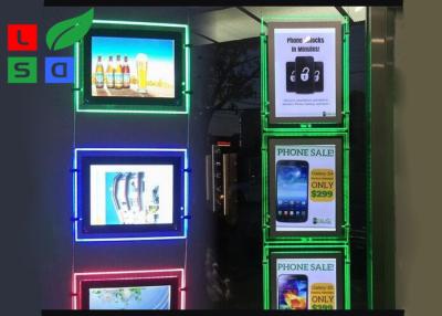 China Farbhintergrund der Porträt-Ansicht-9mm LED Crystal Light Box RGB mit Kabelnetz zu verkaufen