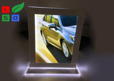 China Double Sided LED Crystal Light Box A4 A5 Format Size For Countertop Menu Display for sale