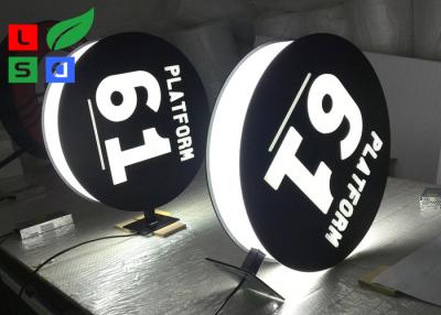 China Graviertes Logo 100 mm LED-Leuchtkasten für den Außenbereich, hintergrundbeleuchtete Beschilderung, LED-Blattschild zu verkaufen