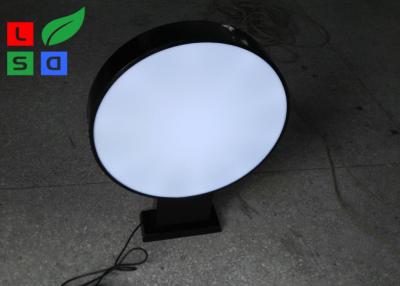 China Durchmesser 600 mm runder LED-Leuchtkasten für den Außenbereich, LED-Blattschild, doppelseitig, für Shop-Werbung zu verkaufen