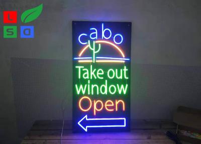 China OEM Unbreakable Colourful LED Neon Open Sign Door Warning For Advertising Shops for sale