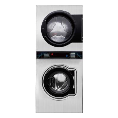 China Electric Heating Commercial Coin Operated Stacked Washer And Dryer Machine for Hotel for sale