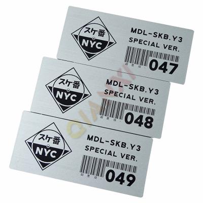 中国 Encoding NFC Asset Tags Anodized Aluminium Sticker With Laser Etched Metal QR Code Barcode 販売のため
