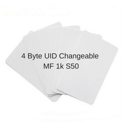 Cina MF1k S50 MF4K S70 carta magica cinese di 7 byte di 0 blocchi della carta Rewritable variabile scrivibila di UID RFID in vendita