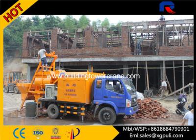 China Man Concrete Mixer Truck With Pump , Concrete Truck Pump 12-23cm Slumps for sale