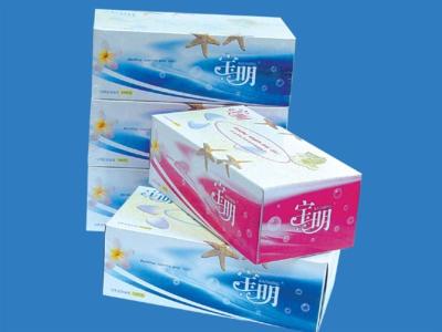 China Healthy 100% virgin wood pulp box Facial Tissue Paper , 13~14gsm for sale