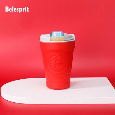 China Customized Silicone Coffee Mug Travel Use With Handle And Lock for sale