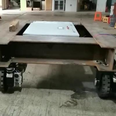 China 4 Wheel Drive Automated Guided Vehicle Carts 10000KG load Flexible Handling Flatbed for sale